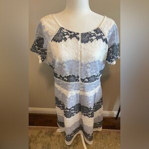 💙🤍SPECIAL OCCASION Blue and White Lace Dress